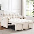 OUMAX Sleeper Sofa Bed,3 in 1 Convertible Futon Sofa Couch Pull out Bed,Love Seat Lounge Sofa with Reclining Backrest,Furniture Sleeper Chair for Living Room (Grey)