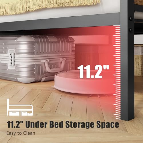 Vintage Brown Bed Frame with LED Light and Charging Station G33947