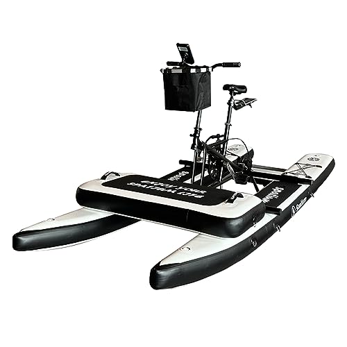 Spatium SUP Water Bike for Lake Inflatable Pedal Boat for One Person Inflatable Water Bike Paddle Board Inflatable Fishing Kayak Water Floating Water Bicycle The Fun of Water and Fishing+Mat