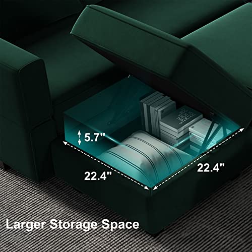 Oversized Modular Sectional Sofa with Storage Ottomans S182