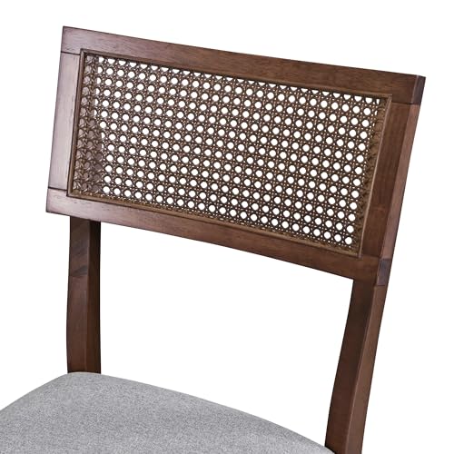 Round Dining Table Set for 4-6 with Upholstered Chairs, Walnut T359