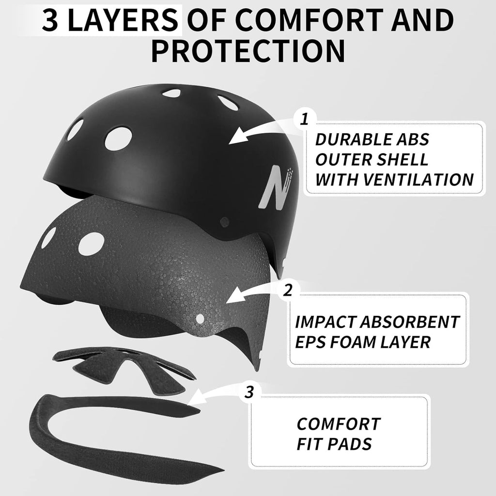 Skateboard Helmet for Kids, Multi-Sport Scooter Helmet with Removable Liner G83483