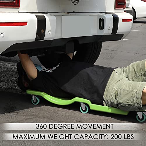 Low Profile Automotive Creeper with Padded Headrest, Red U80837