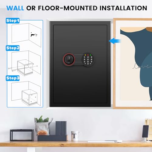 Large Home Safe Fireproof Waterproof with Electronic Keypad and Alarm System D846724