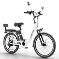 Electric Bike 500W Brushless Motor Electric City Cruiser Bicycle Up to 50 Miles 22MPH Removable Battery, 7-Speed and Dual Mechanical Disc Brakes, 24" Electric Commuter Bike for Adults