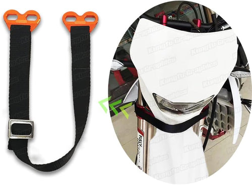 Front Adjustable Rescue Strap for Dirtbikes Motocross Enduro Supercross Universal, Orange
