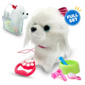 JEEXI Walking Barking Toy Dog with Remote Control Leash, 10" Plush Puppy Electronic Interactive Toys for Kids, Shake Tail, Pretend Realistic Stuffed Animal Dog Age 2 3 4 5+ Years Old Best Gift