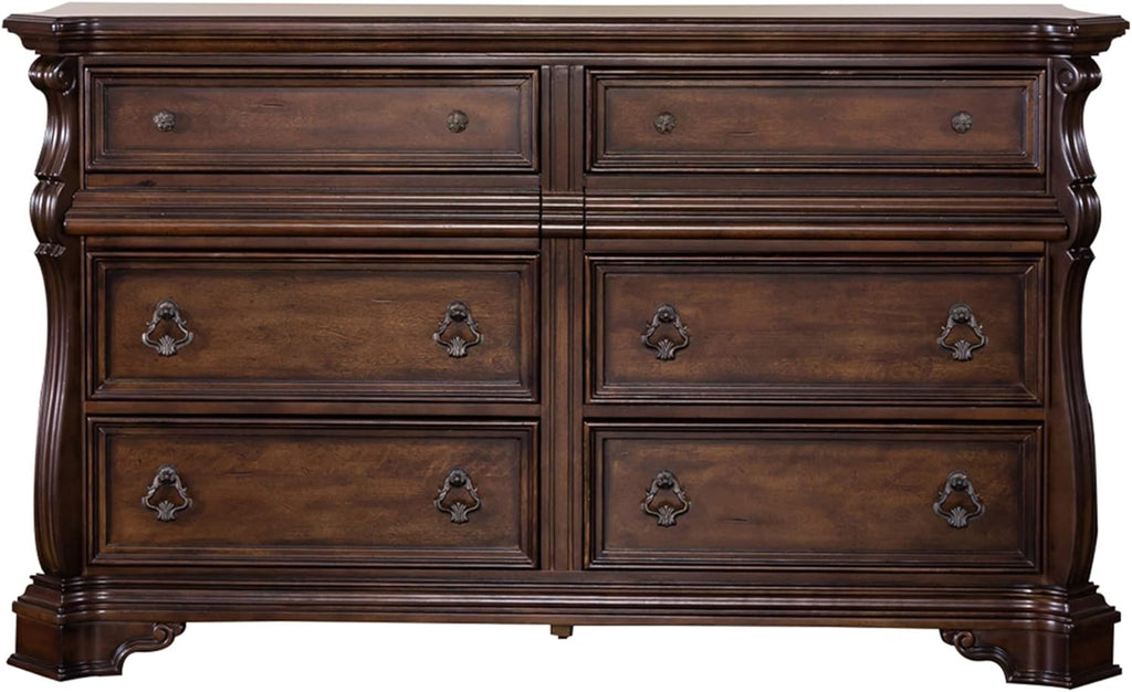 Liberty Furniture Industries Arbor Place 8 Drawer Double Dresser, 68" x 19" x 40", Brownstone Finish