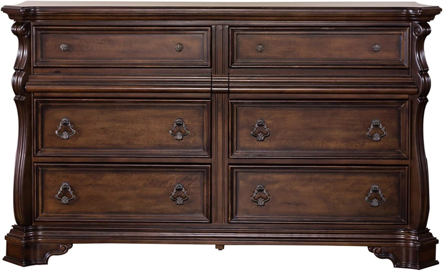 Liberty Furniture Industries Arbor Place 8 Drawer Double Dresser, 68" x 19" x 40", Brownstone Finish