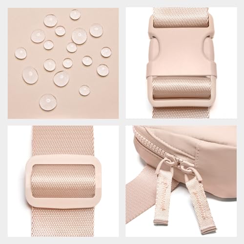 Two-Way Zipper Belt Bag Crossbody with Letter Patch W4588