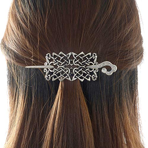 Viking Celtic Hair Clips Hairpin-Wiccan Hair Sticks Ladies Hair Accessories Triangle Clips for Long Hair Slide Pin Irish Hairstick Celtic Knot Viking Jewelry