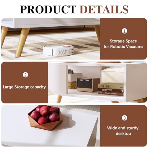 Wood Coffee Table with Storage for Living Room Z282