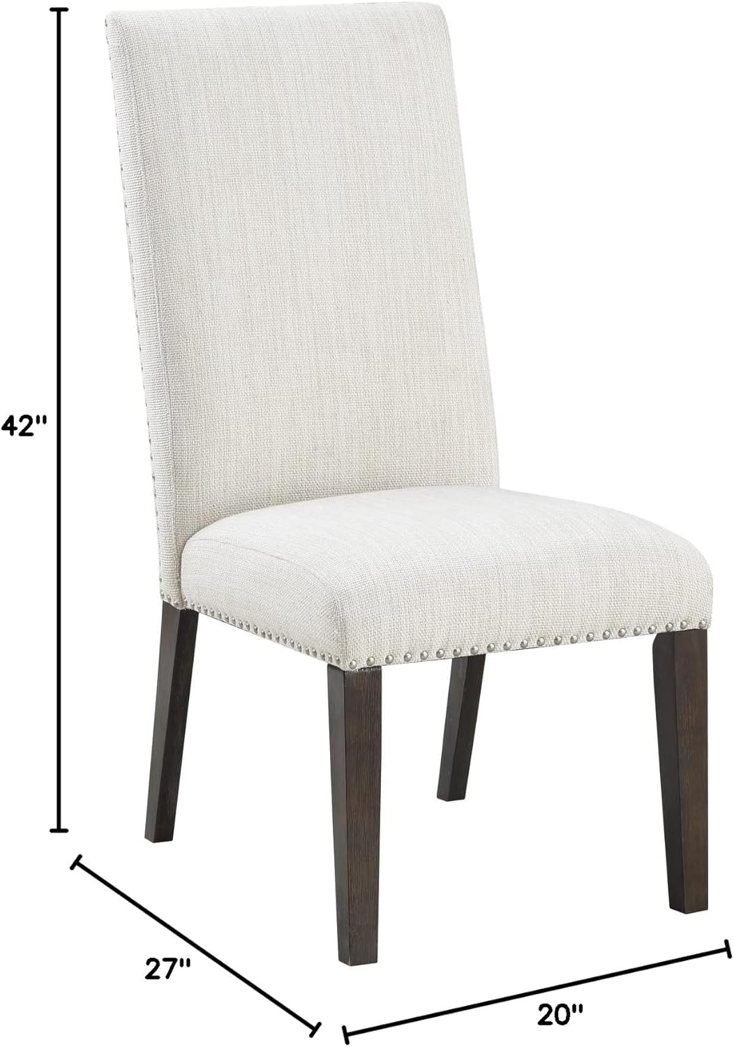 Upholstered Dining Side Chair Set of 2, Charcoal Finish B44196