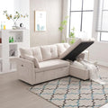 81'' L Shaped Convertible Sleeper Sectional Sofa with Storage Chaise, Modular Corner Couch Lounge Sleeper Sofa with Pull Out Bed, Comfy Couches for Living Room, Bedroom, Brown