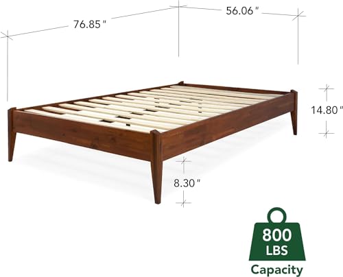Full Bed Frame with Acacia Wood, Dark Chocolate M358
