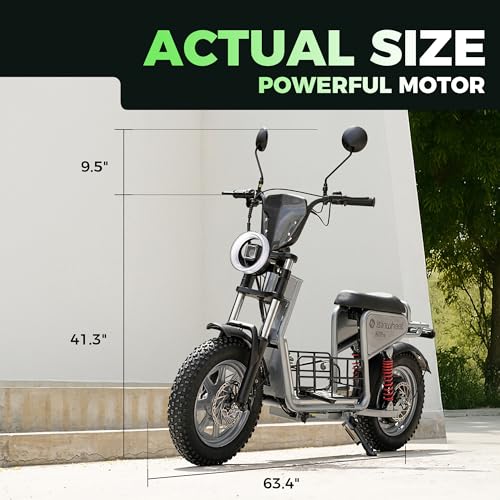 Electric Scooter for Adults, 28 Miles Range, 14'' Fat Tire, with Turn Signals L38069