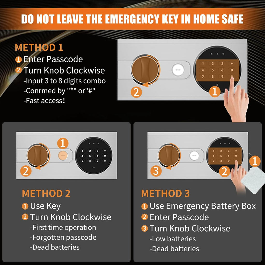 Fireproof Waterproof Home Safe Box with Digital Keypad and Detachable Shelf R518