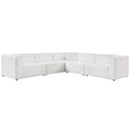 Modway Mingle Vegan Leather 5-Piece Sectional Sofa, White