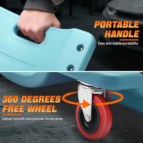 Low Profile Automotive Creeper with Padded Headrest, Red U80837