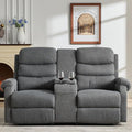 SAMERY Loveseat Recliner - Reclining Loveseat with Console - 2 Seater Manual Recliner Chair Double RV Recliner Loveseat Sofa Couch Set Home Theater Seating for Living Room/Office (Brown, 65.7")