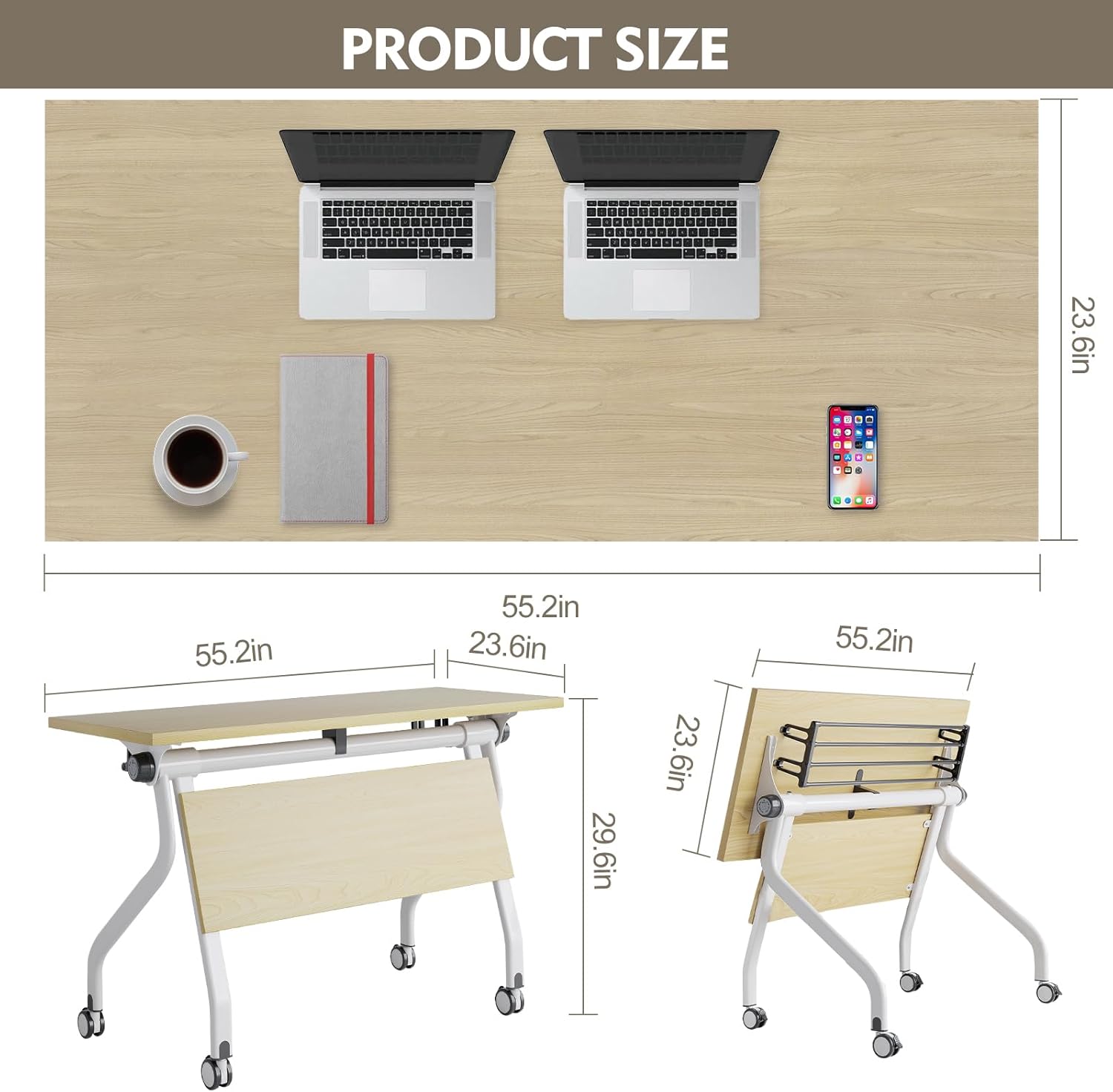 Folding Conference Table with Caster Wheels, 6-Pack G459