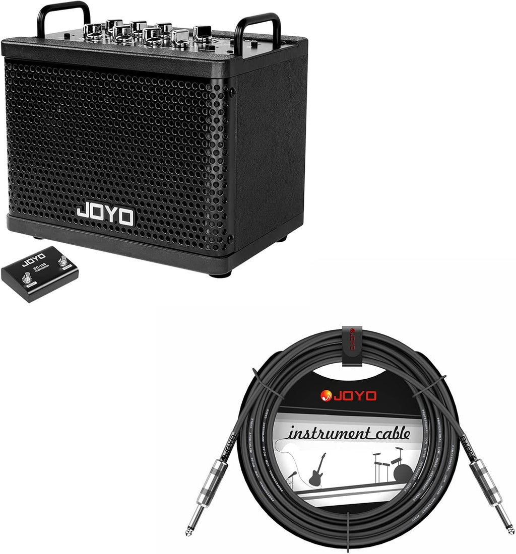 JOYO Digital Modeling Combo Amplifier Bundle with Audio Instrument Cable Straight-to-Straight