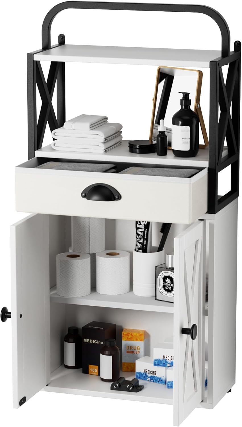Wall Cabinet with 2 Doors and Adjustable Shelf, White I87858
