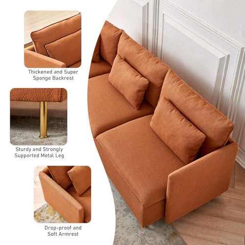 L Shaped Sectional Couch with 5 Waist Pillows for Living Room O6158