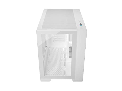 Micro ATX Mini-ITX Tower PC Case White with Dual Tempered Glass and 3x12cm ARGB Fans U3029
