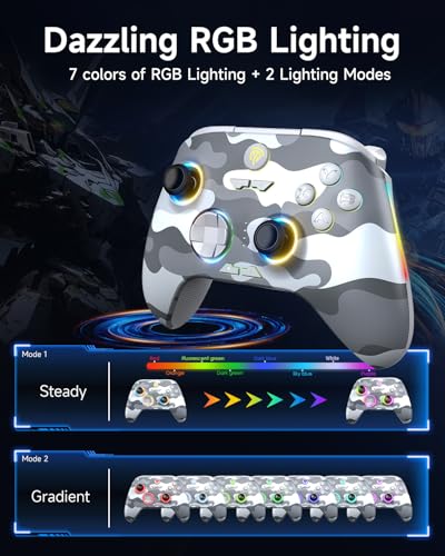 Wireless Bluetooth Controller with Hall Joysticks for PC, Android, Steam and Switch E86358