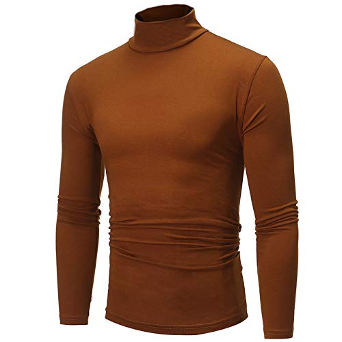 Men Turtleneck Long Sleeve Slim Fit Thermal T-Shirt U572934