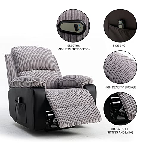 Recliner Chair with Remote Control and Side Pockets, Brown N573