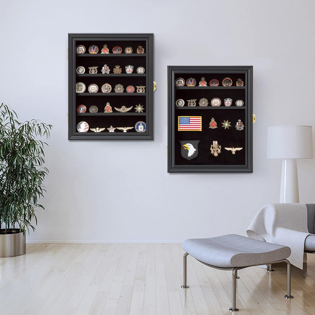 Medals Display Case with Removable Shelves and Pinnable Background P851