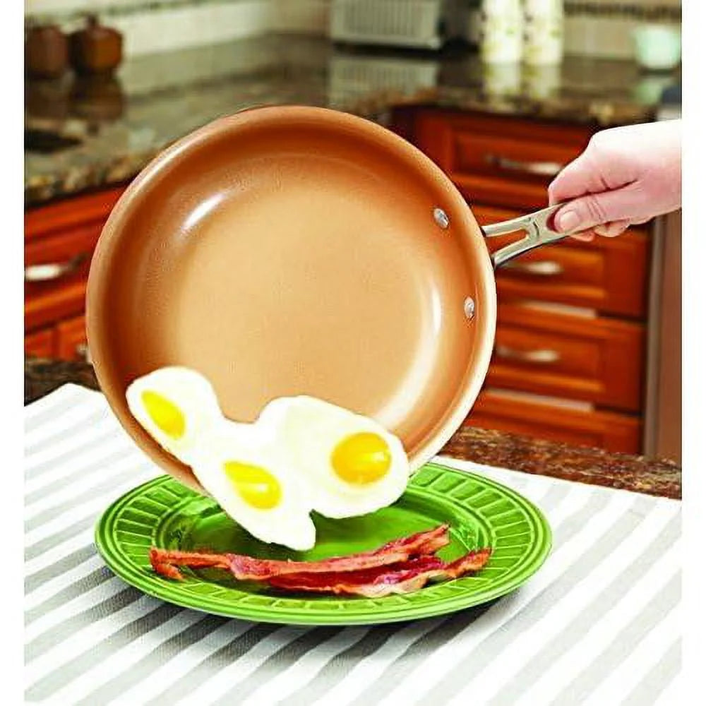 Copper-infused ceramic non-stick cookware set, 10 pc C76630