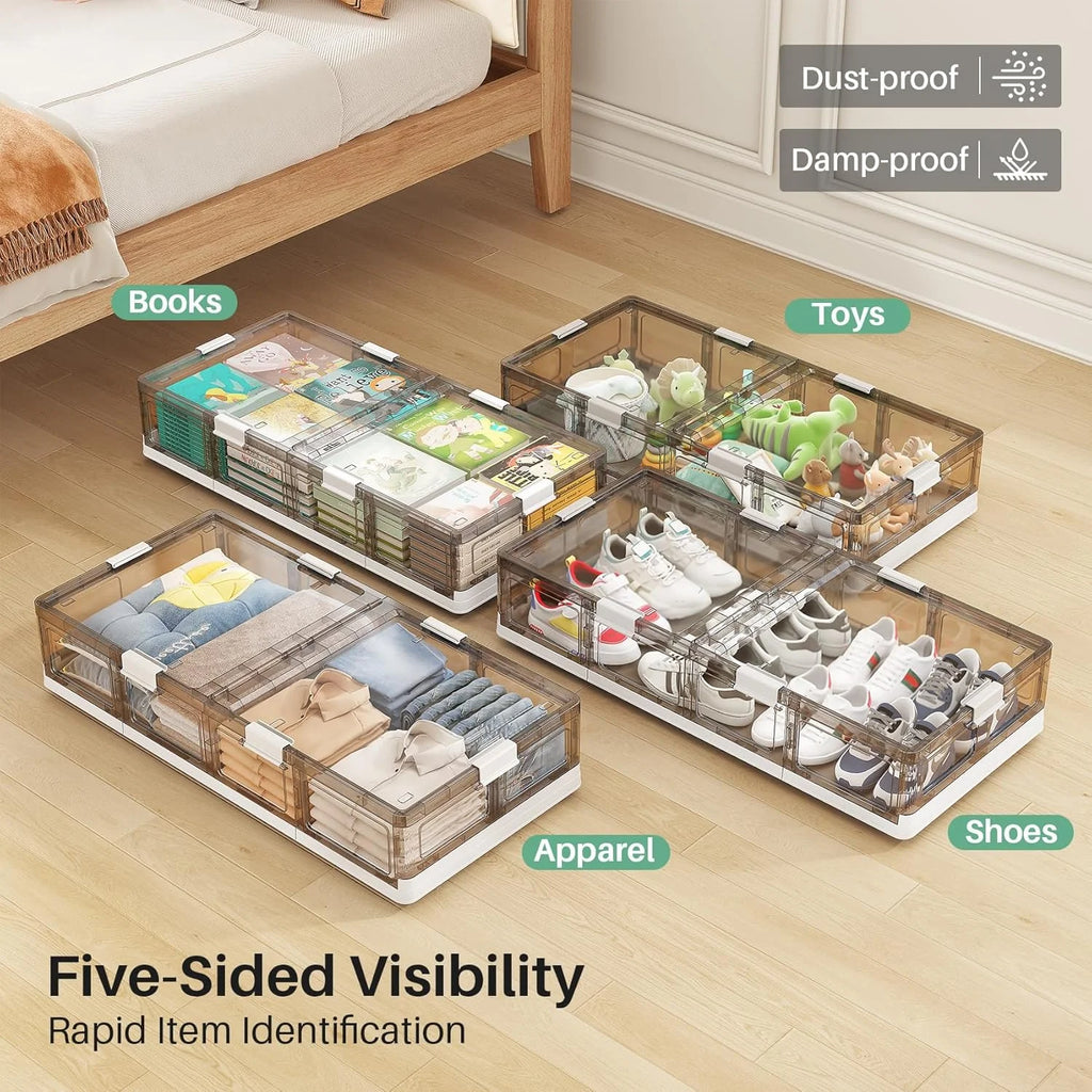 Under Bed Storage Containers with Wheels, Foldable, 2 Pack C17089