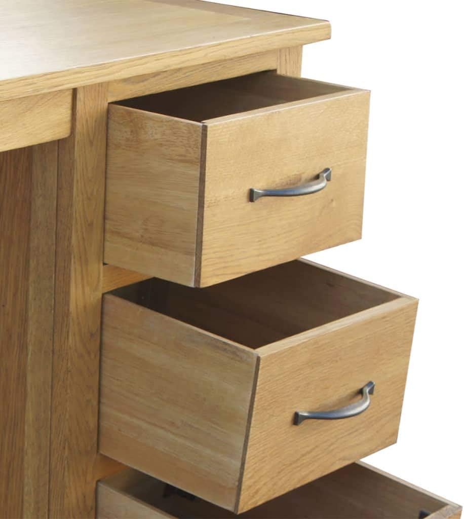 Desk with 3 Drawers, Solid Oak Wood, Home Office C72191
