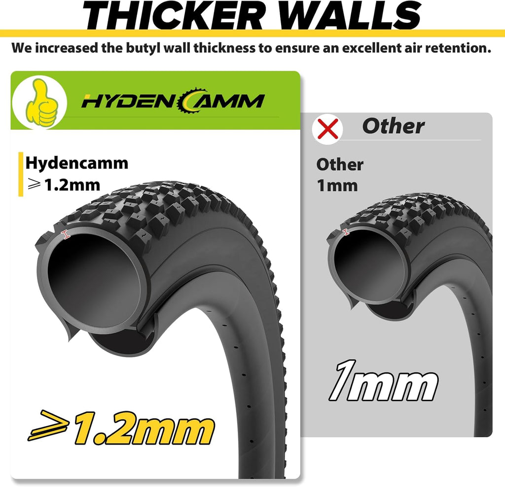 2 Pack 26x3.0-4.5 Fat Bike Tube with AV 32mm Valve and 2 Tire Levers Y929564