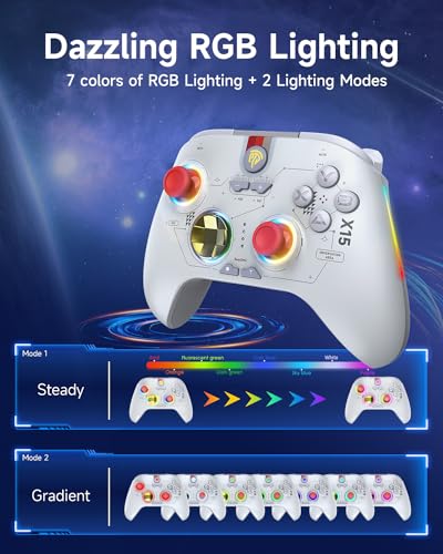 Wireless Bluetooth Controller with Hall Joysticks for PC, Android, Steam and Switch E86358