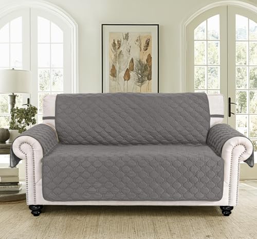 Pet Friendly Washable Sofa Cover for 3 Cushion Couch, Oversized, Dark Grey/Light Grey P541431