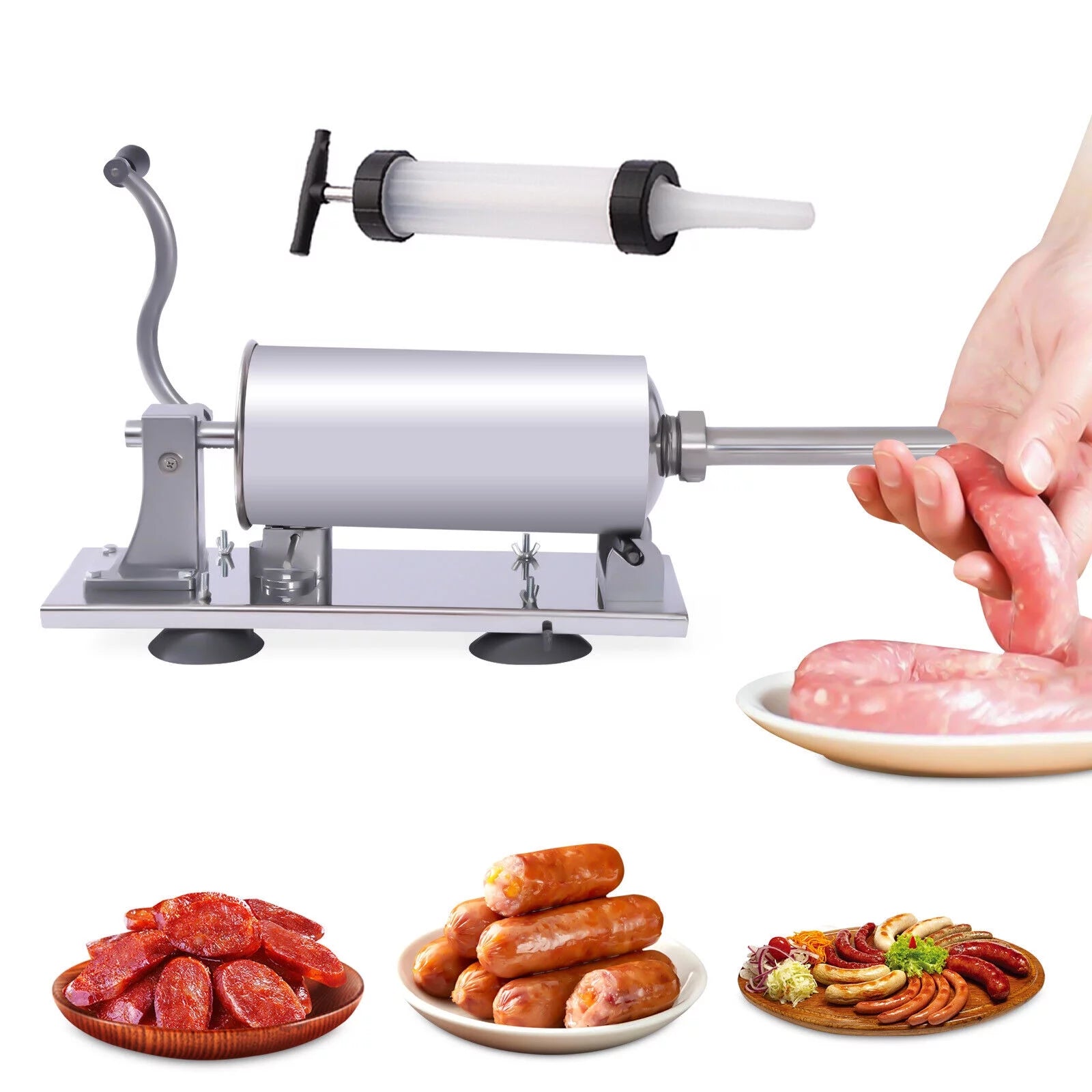 Manual Horizontal Sausage Maker Stainless Steel Meat Filling Machine F852619