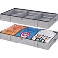 Under Bed Storage, 2 Pack Under Bed Storage Containers with Dividers, Firm Sides, Strong Zipper, 3 Reinforced Handles, 6 Inches Low Profile Underbed Storage Bins for Clothes, Blankets, Grey