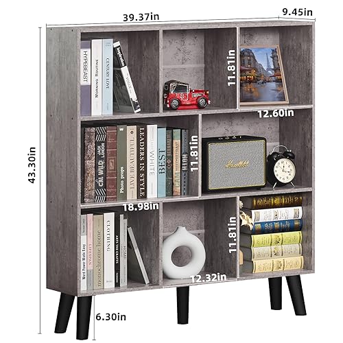 5 Cube Bookshelf, 3-Tier Bookcase with Legs, Pink Kids Book Shelf X96055