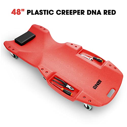 Low Profile Automotive Creeper with Padded Headrest, Red U80837