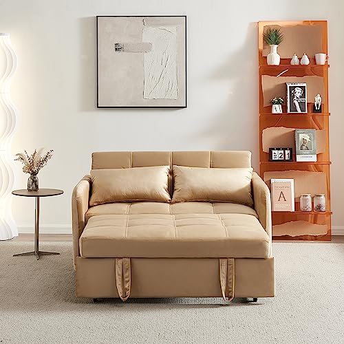 Convertible Sleeper Sofa Chair 3-in-1 Pull-Out Bed, Velvet Loveseat I161330