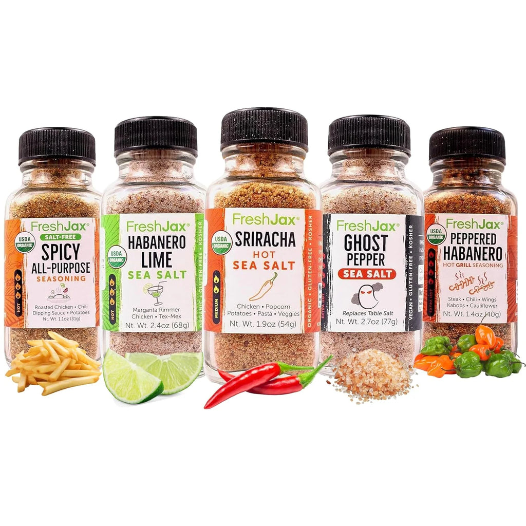 Hot & Spicy Seasoning Gift Set, Pack of 5 Organic Spices for Cooking Y210