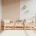 Patio Chairs with Cushions 2 pcs Solid Wood Pine,Wooden Garden Chairs with Slatted Design and Comfortable Cushions for Outdoor Relaxation Patio Furniture Sets, Conversation Sets, 1, Brown