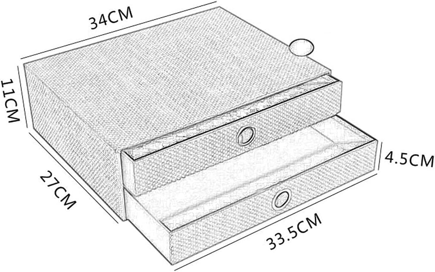 Woven Wooden 2-Layer Desk Organizer Storage Box U111