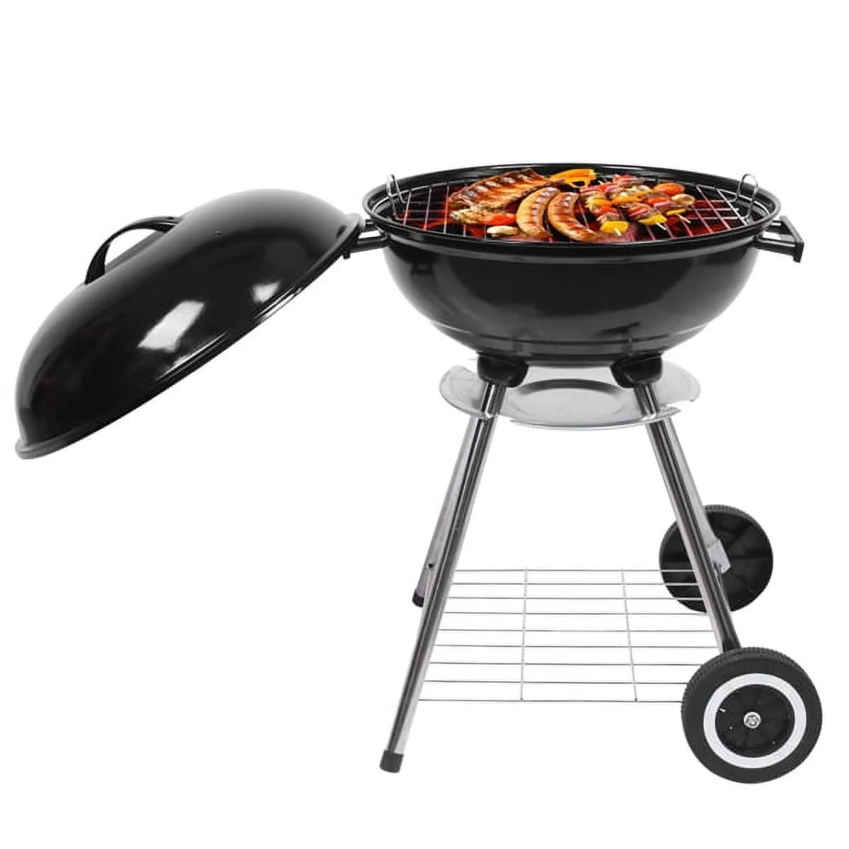 Original Kettle Charcoal Grill Outdoor Portable BBQ Grill Stainless Steel 18" Black Kettle Grill