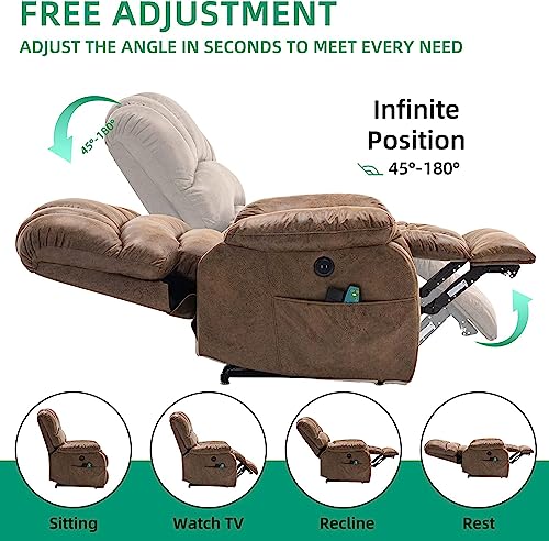 Large Dual Motor Lift Recliner Chair with Heat & Massage for Elderly W74728
