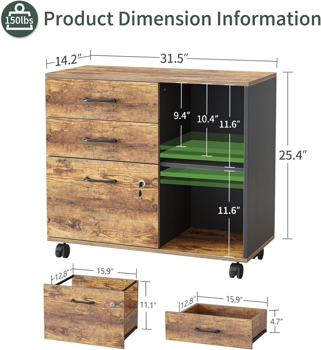 Triple Motor L-Shaped Electric Standing Desk with 3 Drawers, Height Adjustable, 63 x 24 Inches S4567